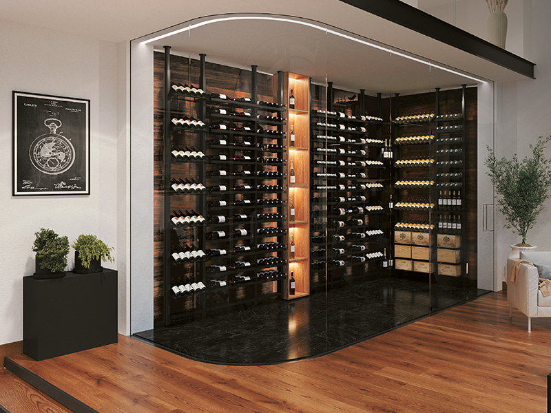 home 19 4 eurocave rangement sur mesure vin salle vitree climatisee metal noir mudolable modulo