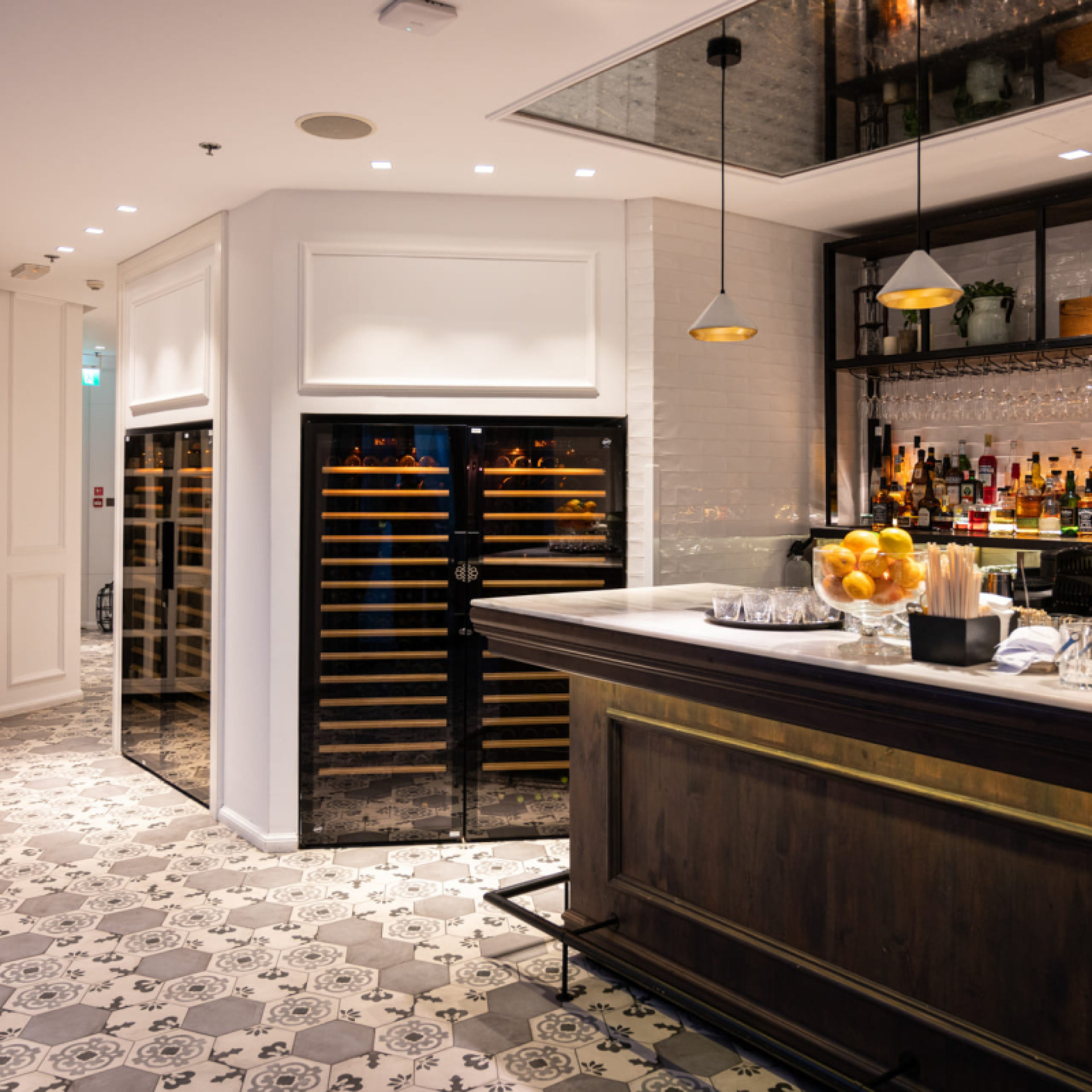 eurocave elegant restaurant interior design wine cabinet Carine dubai UAE pure 1