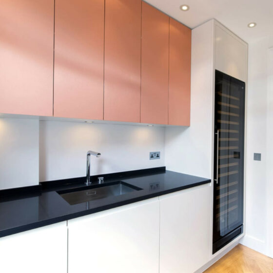 eurocave installation kitchen design flush fitted wine cooler london UK compact 2